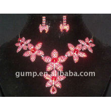 red rhinestone wedding jewelry sets (GWJS0421)